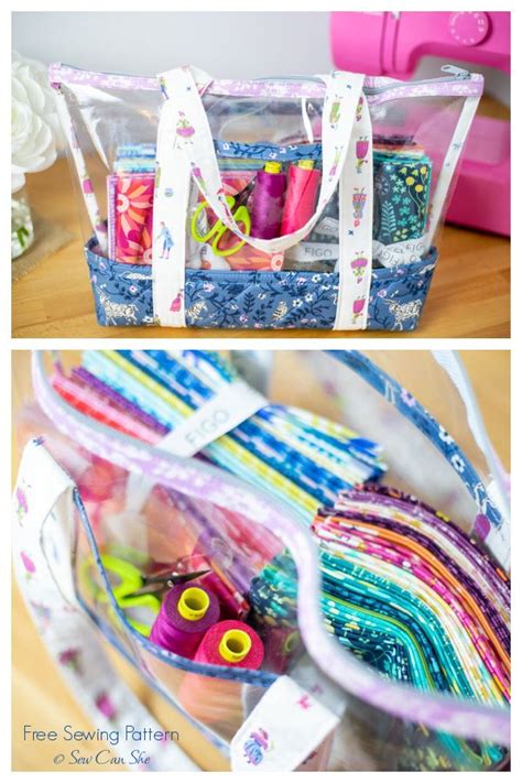 Clear Vinyl Stadium Bag Free Sewing Pattern Fabric Art DIY Bag