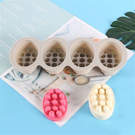 3d Handmade Soap Silicone Molds Diy Resin Oval Shape Massage Soaps