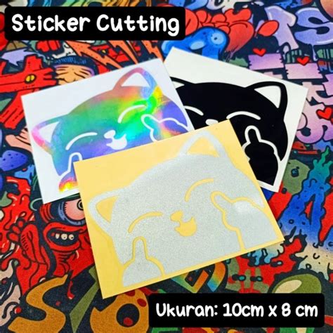 Jual Sticker Cutting Kucing Middle Finger Besar Shopee Indonesia