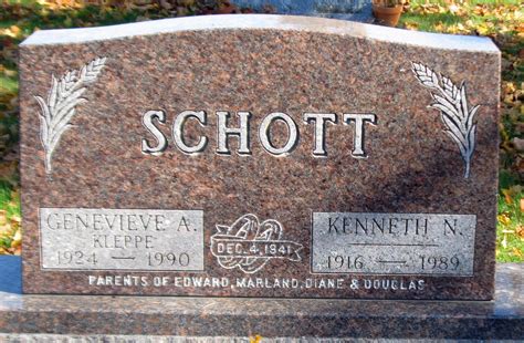 Genevieve A Kleppe Schott M Morial Find A Grave