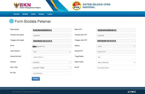 Biodata Yang Wajib Diisi Cpns 2019 RUMAH PENDIDIK