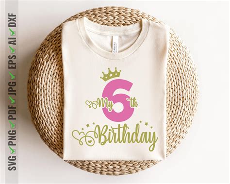 Th Birthday Svg Sixth Birthday Svg Birthday Svg My Th Birthday Svg