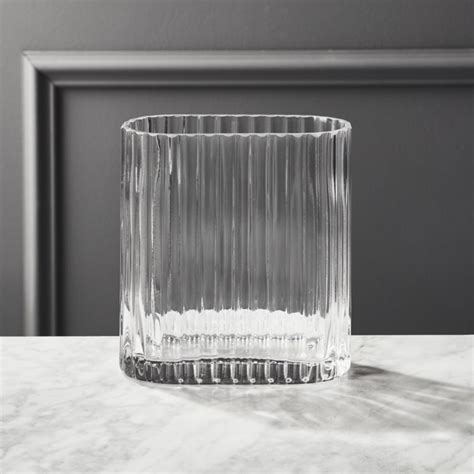 Shop Focus Fluted Vase Fluted Glass Vase Takes An Oval Turn With A Unique Ridged Exterior