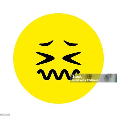 Visage Fatigué Et Triste Vecteur Dicône Emoji Signe Démoticône Émotions Négatives Illustration