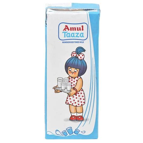 Amul Taaza Homogenised Toned Milk Tetra Pack Ml At Rs Piece