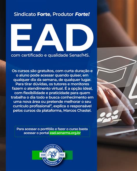 Educa O A Dist Ncia Gratuita Certificado E Qualidade Senar Ms