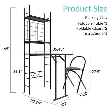 Fuslite Pcs Small Folding Table And Chairs Space Saving Metal