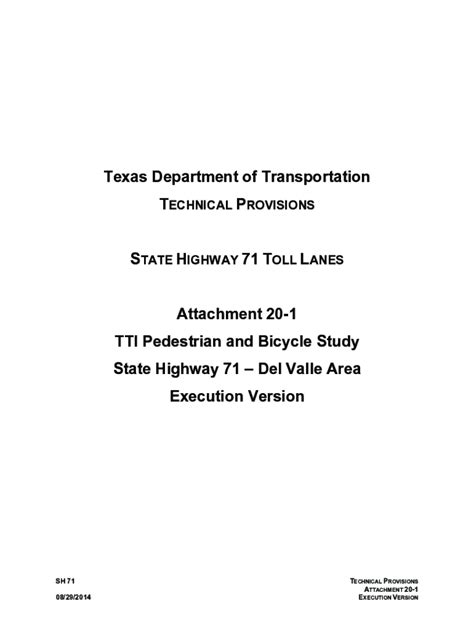 Fillable Online Ftp Txdot Sh Toll Lanes Project Executed Version