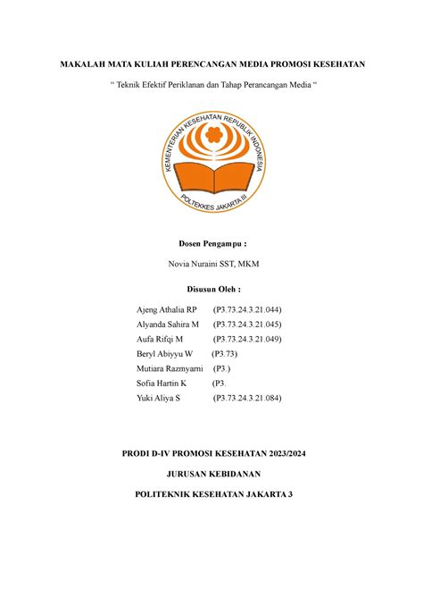 Makalah Perancangan Media Promkes Kelompok 1 Perancangan Media