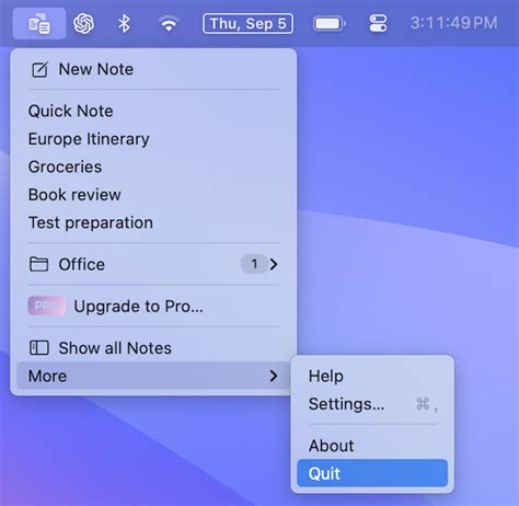 Quit App Image Screenshot