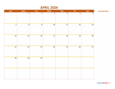 April 2024 Calendar Calendar Quickly
