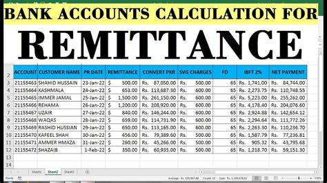 How To Make Bank Account Excel Sheet For Remittance YouTube