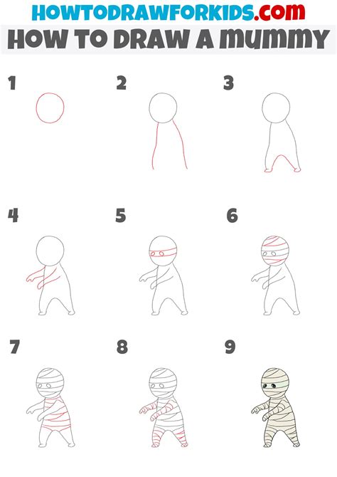 How To Draw A Mummy Step By Step Drawings Draw Step By Step Drawing