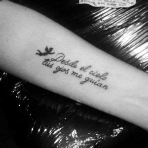 Frase Desde el cielo tus ojos me guían Mini Tattoos Body Art Tattoos