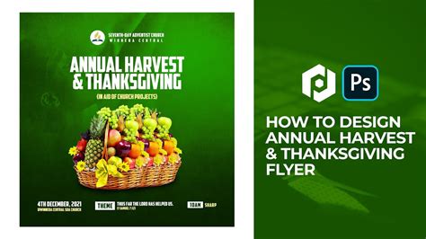 How To Design An Annual Harvest Thanksgiving Flyer Photoshop Youtube