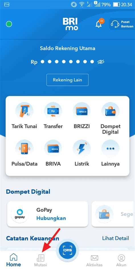 cek daftar riwayat transaksi  aplikasi brimo