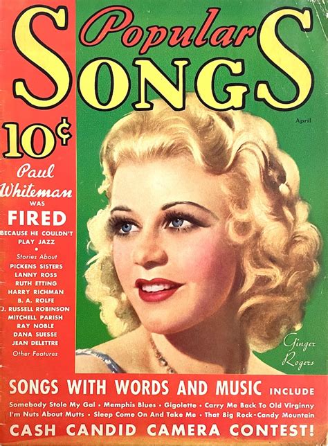 Popular Songs Magazine April 1935 Ginger Rogers Cover 1935 Magazine Periodical Randall