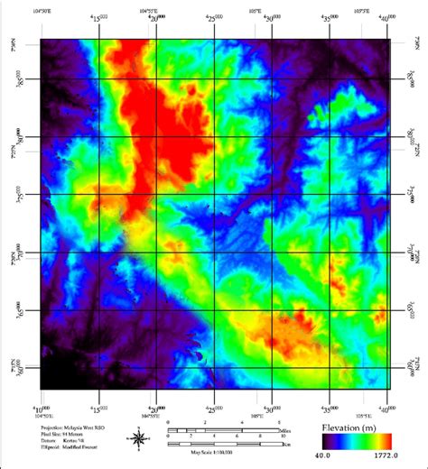 1 Digital Elevation Model of the Study Area | Download Scientific Diagram