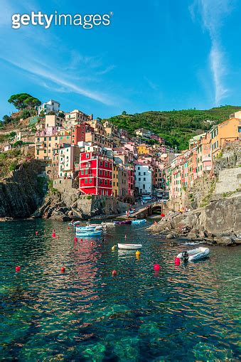 Scenic View Of Riomaggiore With Its Colorful Buildings Cinque Terre