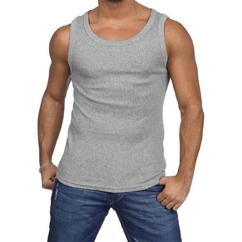 Lot De 3 Débardeurs Homme 100 Coton Gris Gris Cdiscount Prêt à Porter