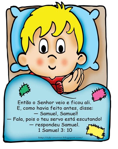 Aula B Blica Maternal Samuel Ouve A Voz De Deus Ensino Infantil