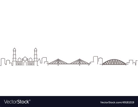 Bhopal Dark Line Simple Minimalist Skyline Vector Image