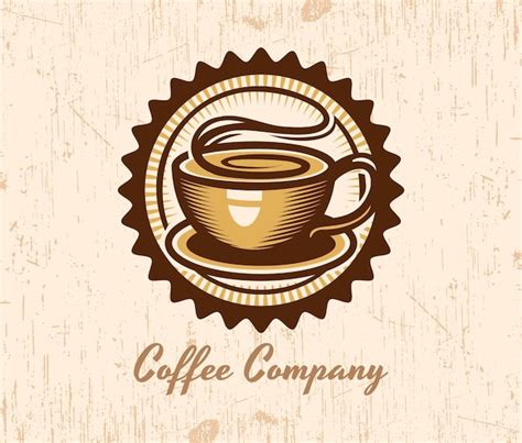 Vintage Kaffee Logo Premium Vektor