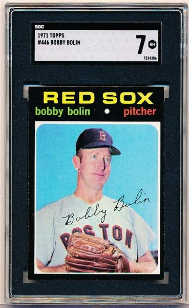 Lot Detail Topps Bb Bobby Bolin Red Sox Sgc Nm