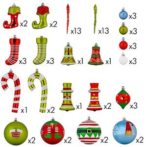 Promo R N D Toys Elf Ornament Set Christmas Elves Shatterproof 67 Piece