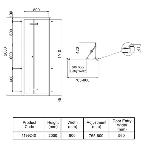 Aqualux Shine 8 Bi Fold Shower Door 800mm 1199240