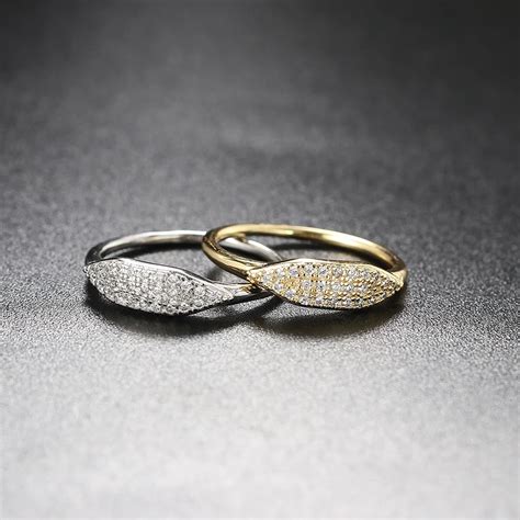 Anillos Apilables Minimalistas De Circonita Delicada Para Mujer