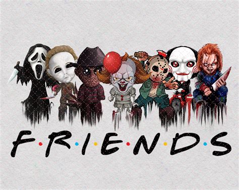 Friends Chibi Horror Characters PNG Halloween Gift Friends | Etsy