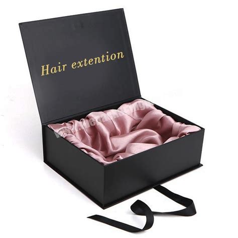 Custom Made Logo Printed Label Pink Cosmetic Create Wig Hair Extension Packaging Boxes For Wigs