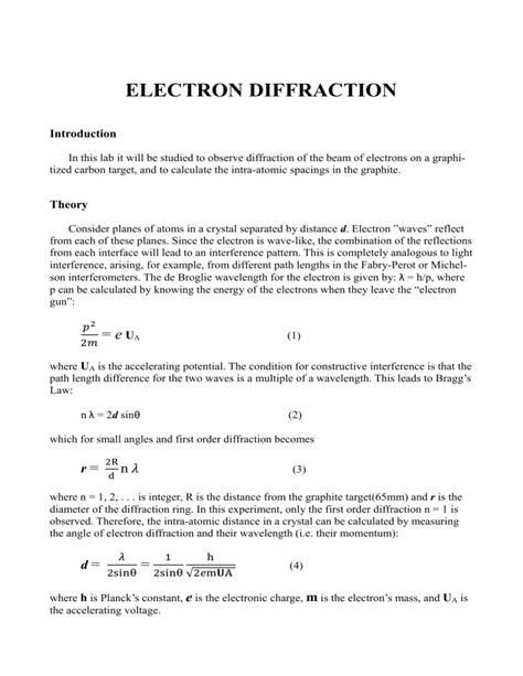 Electron Diffraction Experiment