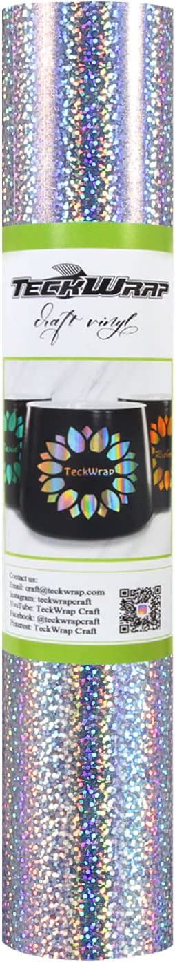 Teckwrap Holographic Sparkle Adhesive Craft Vinyl1ftx5ftsilver