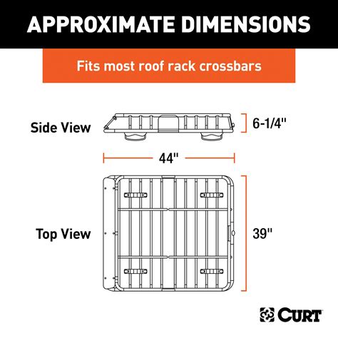 CURT 18115 42 x 37 Black Steel Roof Rack Cargo Carrier