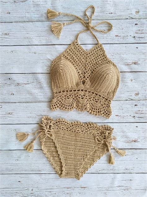 Bikini Fatto A Mano Schema Reggiseno Alluncinetto Crochet Swimwear