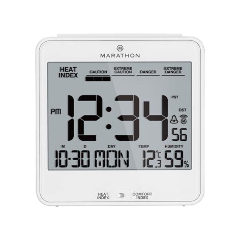 Atomic Desk Clock With Backlight, Heat & Comfort Index – Marathon Watch ...