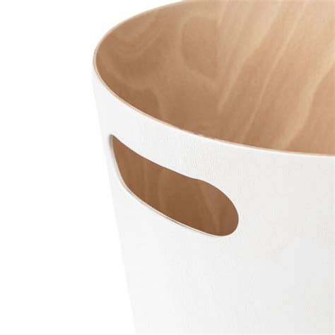 Umbra Woodrow Corbeille A Papier En Bois Blanche