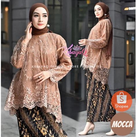 Jual Kq Setelan Brokat Modern Blouse Azkia Kebaya Modern Azkia