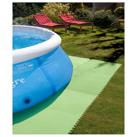 Protector Suelo De Piscina Gre Mpf819 9 Piezas De 81x81 Cm Verde