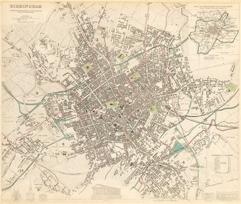 Antique Map of Birmingham U.K. - nwcartographic.com – New World ...