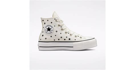 Converse Chuck Taylor All Star Lift Platform Embroidered Stars In White Lyst Uk