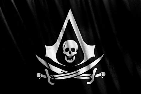 Assassin S Creed Assassin S Creed 4 Black Flag Pirates Skulls Logo Emblem Flag Sabre Hd