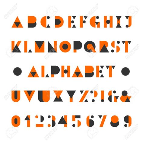 Abstract Alphabet Font Geometric Style Letters Numbers And Symbols