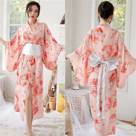 Sakura Female Kimono Dresses Obi Kawaii Yukata Ifashionova Floral