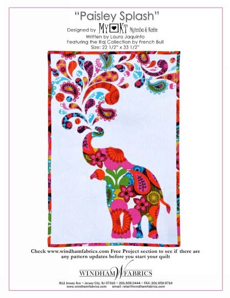 Paisley Splash By My Kt Elephant Quilts Pattern Quilt Patterns Free