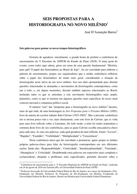 PDF SEIS PROPOSTAS PARA A HISTORIOGRAFIA NO NOVO MILÊNIO