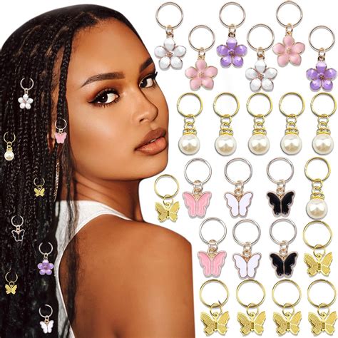 Amazon SAWINDA 24Pcs Hair Jewelry For Braids Gold Butterfly