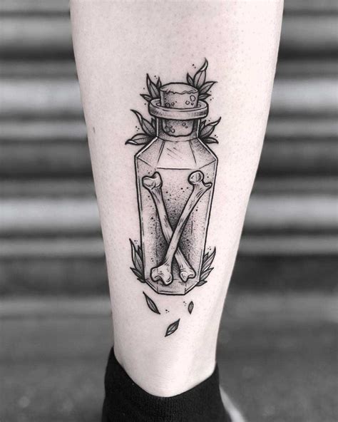 Bottled Bones Tattoo By Lozzy Bones Tattoogrid Net